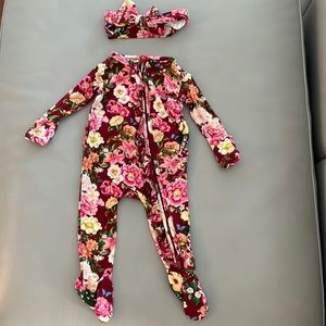 Posh Peanut Footie Ruffled Zippered One Piece